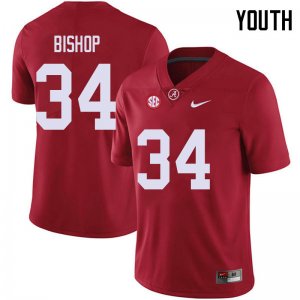 NCAA Youth Alabama Crimson Tide #34 Brandon Bishop Stitched College 2018 Nike Authentic Red Football Jersey EC17W02GK